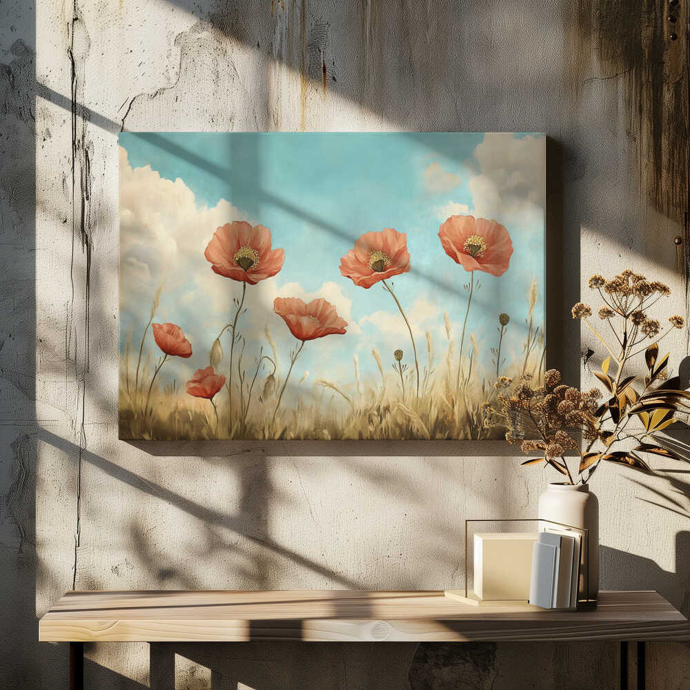 Vibrant Red Poppies Swaying