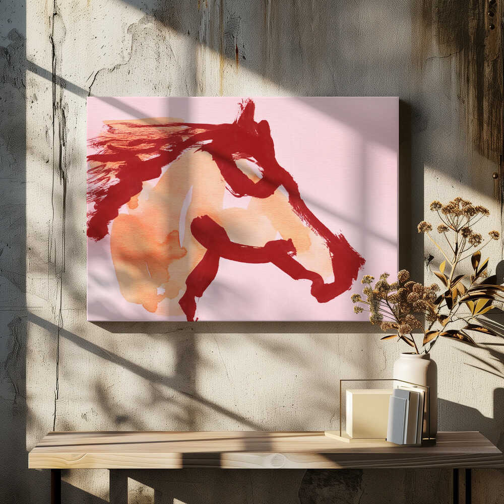 Crimson Equine Brushstroke