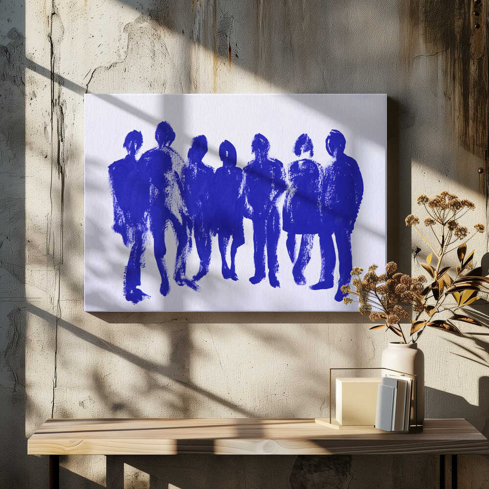 Blue Silhouette Crowd