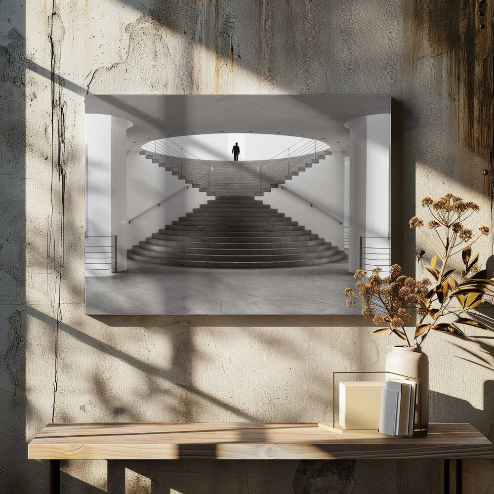 On top of the stairs