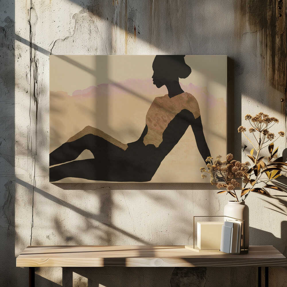Reclined Silhouette: Desert Hues