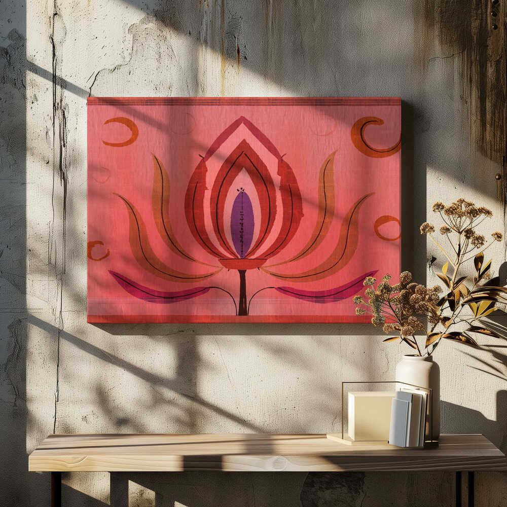 Blooming Lotus Embroidered Art Print