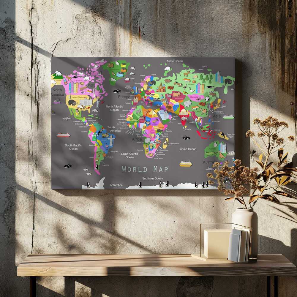 Animal World Map with Countries