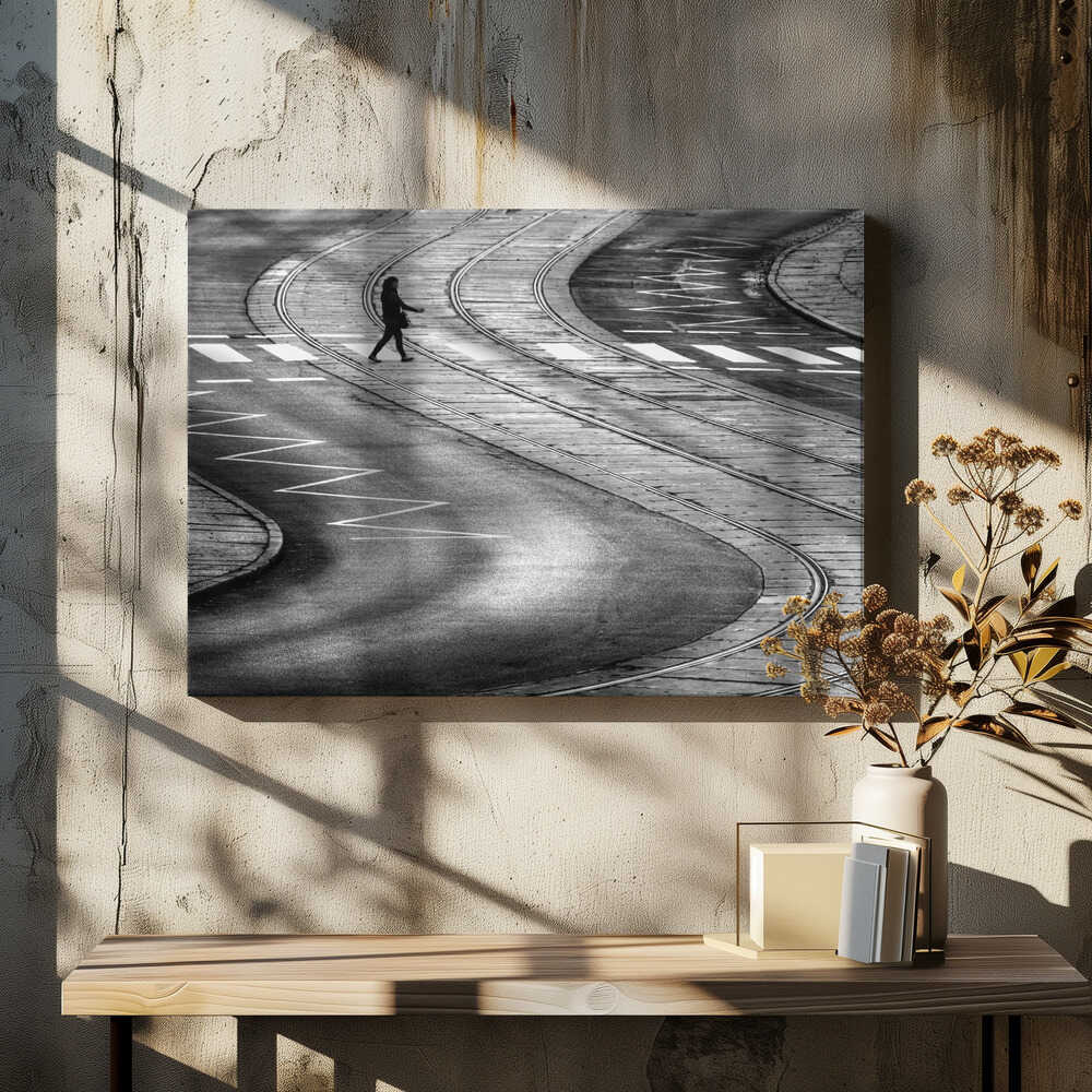 Onto the other side road.