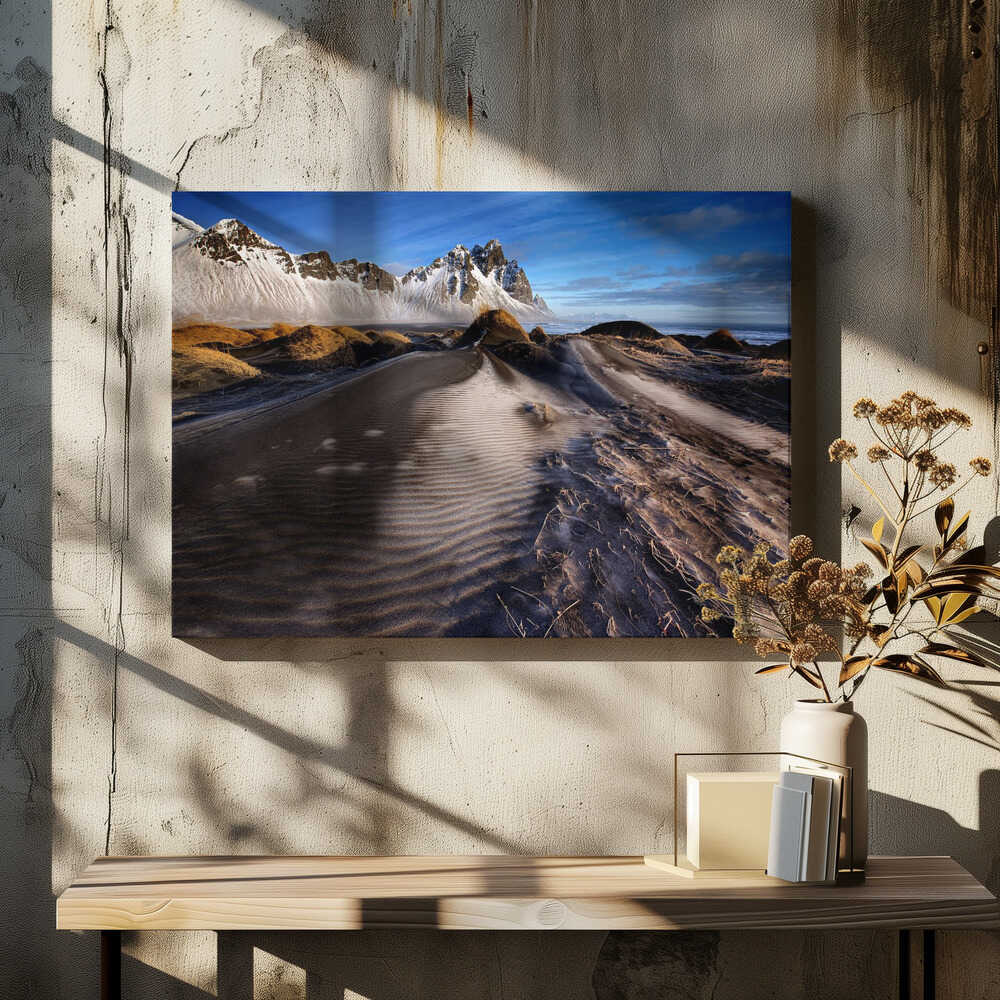 Frosted dunes and shattered peaks