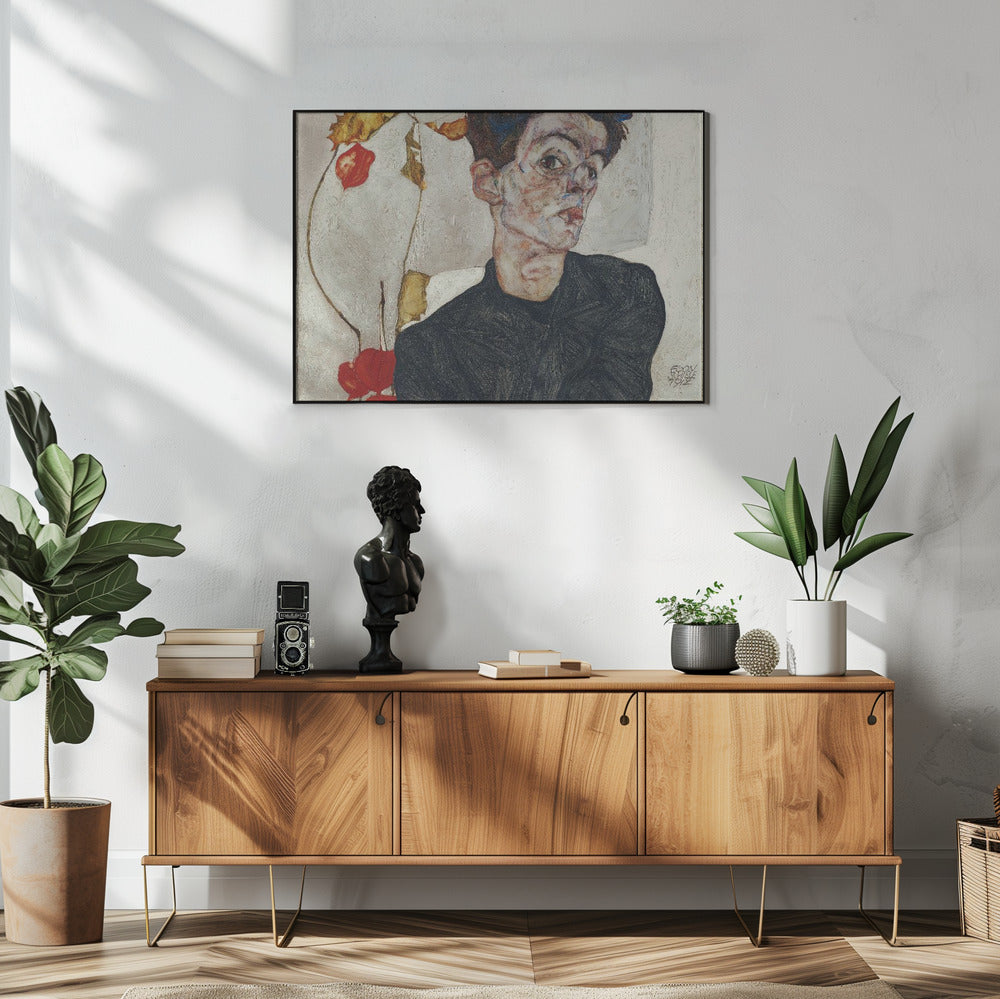 Egon Schiele's Self Portrait With Physalis 1912