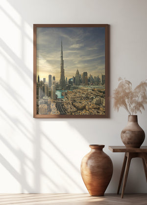 Art Prints of Downtown sunset view