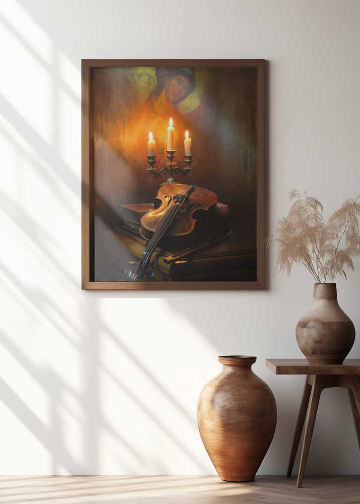 Still life with violin and angel