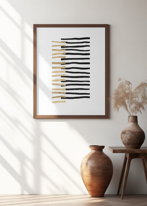 Art Prints of Gold on Black Lines