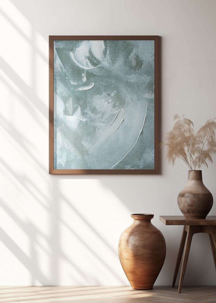 Art Prints of Green and White Acrylic No 4