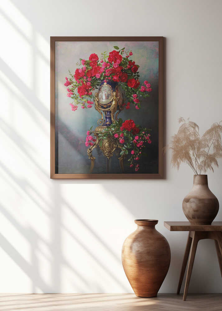 Still life with red roses