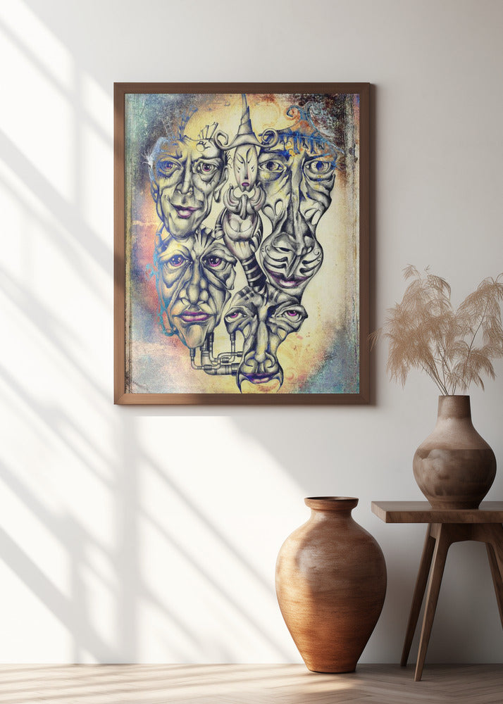 Shaman and faces of souls