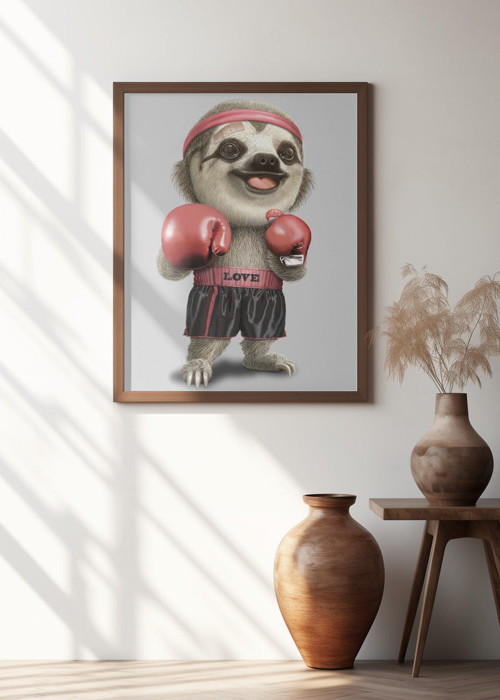 Canvas Art Print the boxing sloth