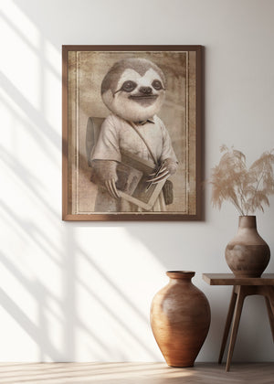 Canvas Art Print STUDENT SLOTH
