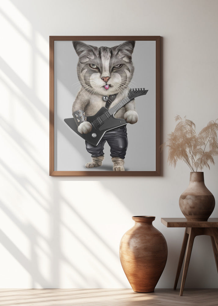 Canvas Art Print heavy metal cat