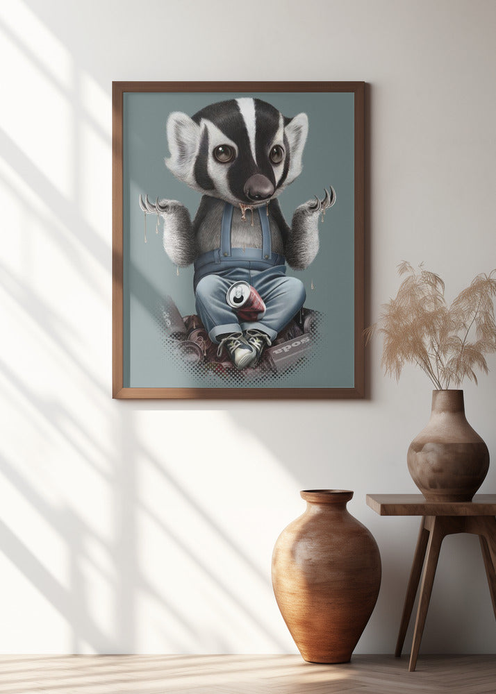 Canvas Art Print badger chill