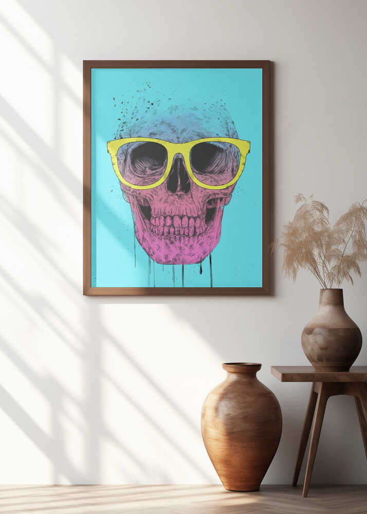 Pop art skull with glasses