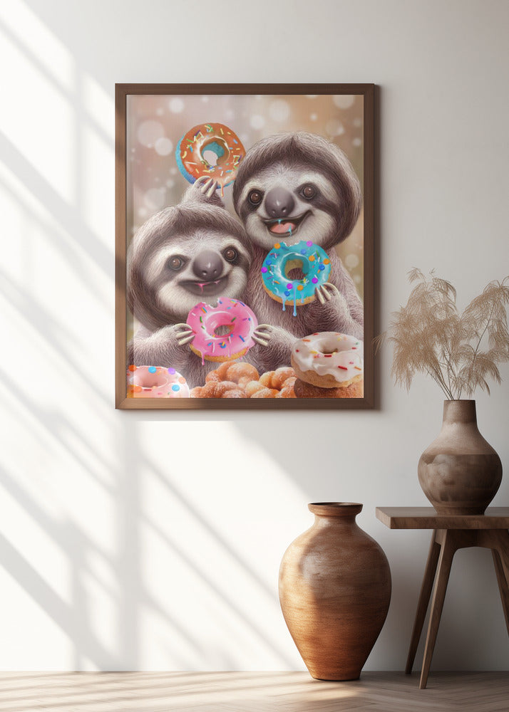 SLOTHS EATING DONUTS