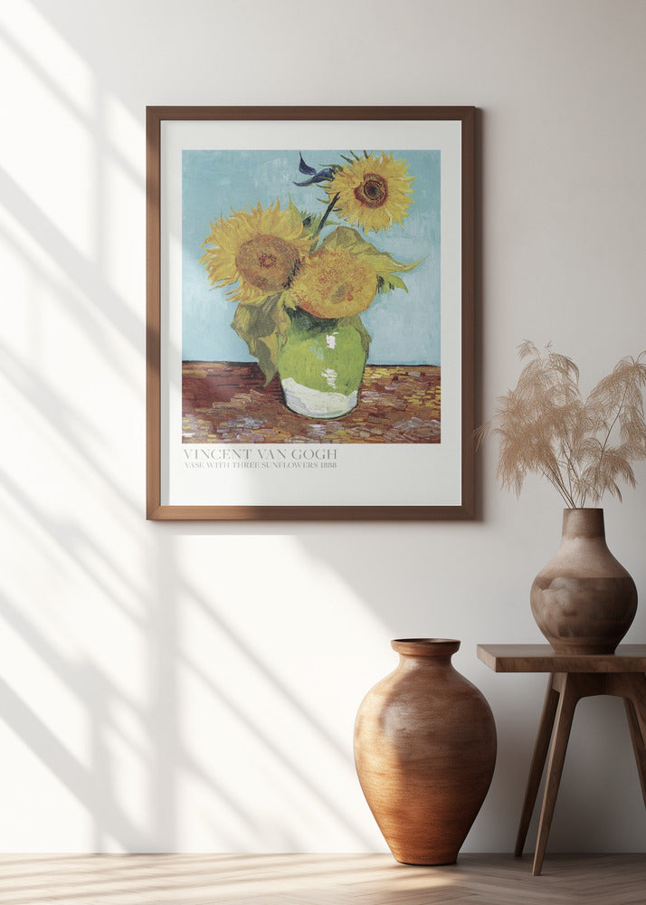Vase With Three Sunflowers
