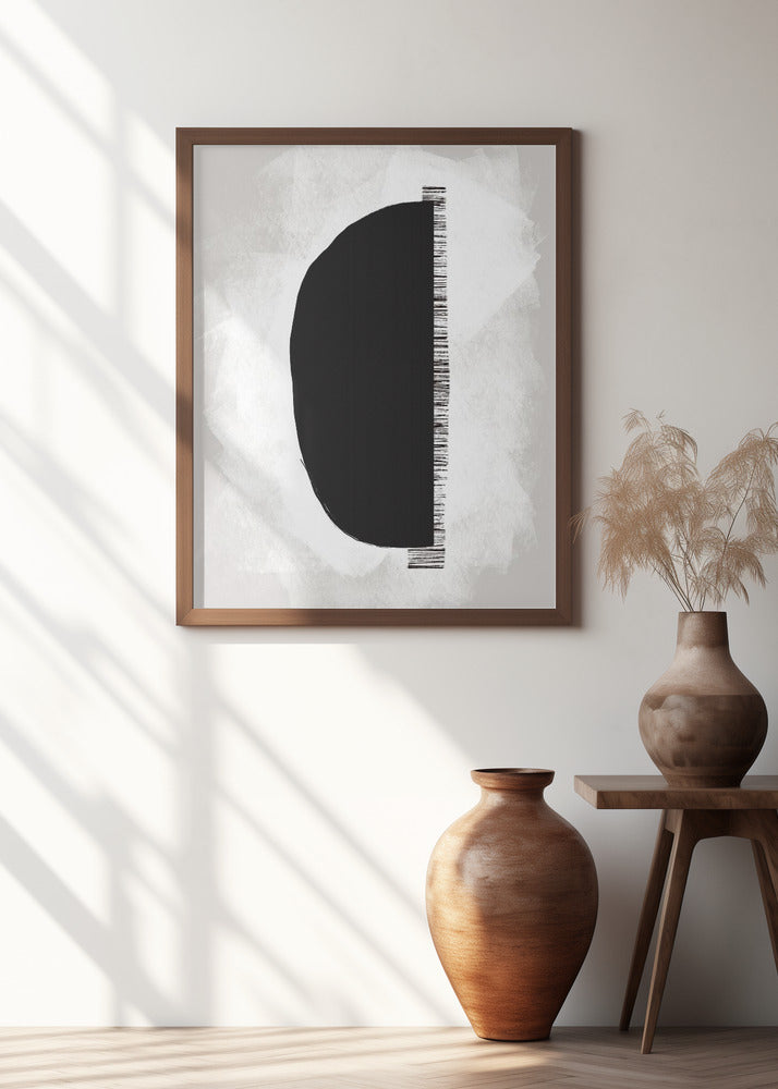 Black Shape Against A Textured White Background