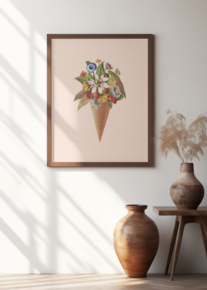 Botanical pink ice cream