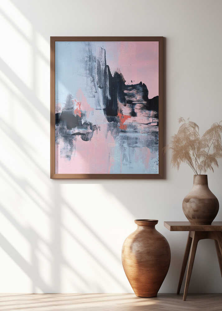 Pink and Grey Abstract 1