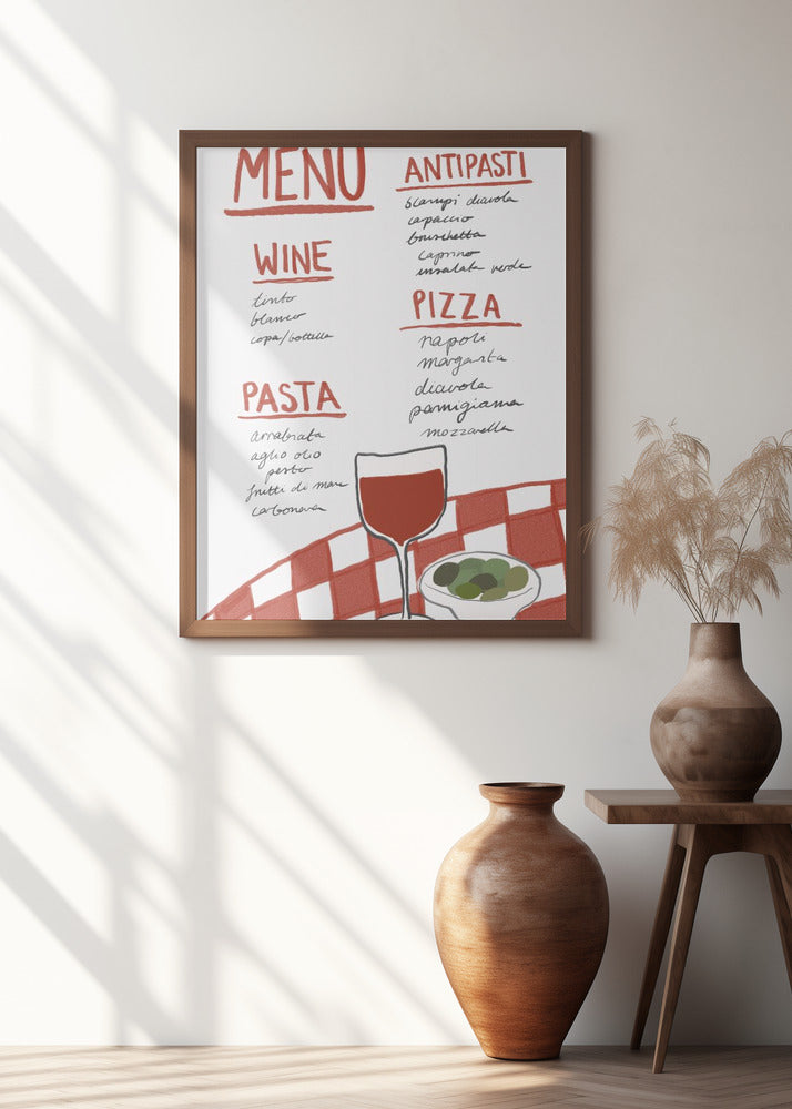 Art Prints of Italian Menu