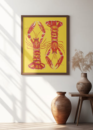 Art Prints of Langoustines On Yellow