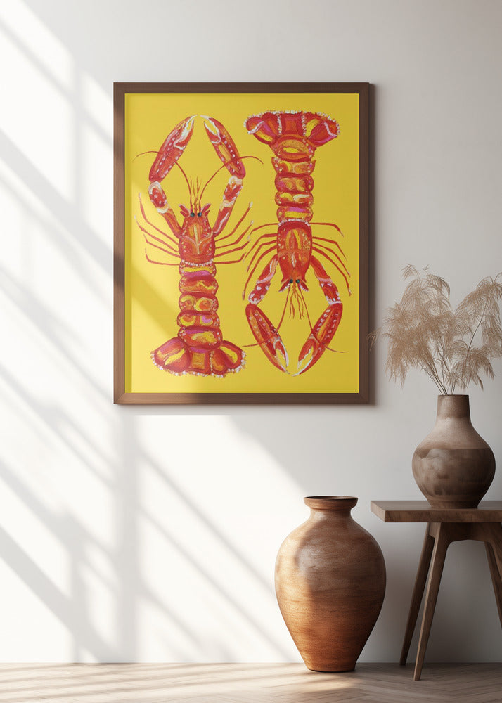 Art Prints of Langoustines On Yellow