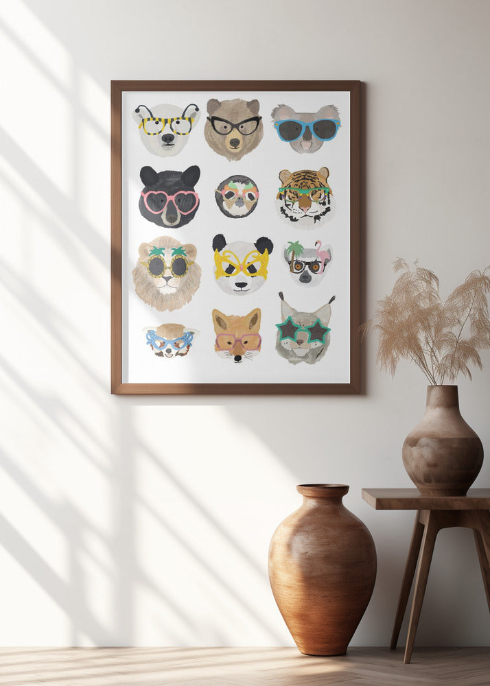 Big Cats in glasses print