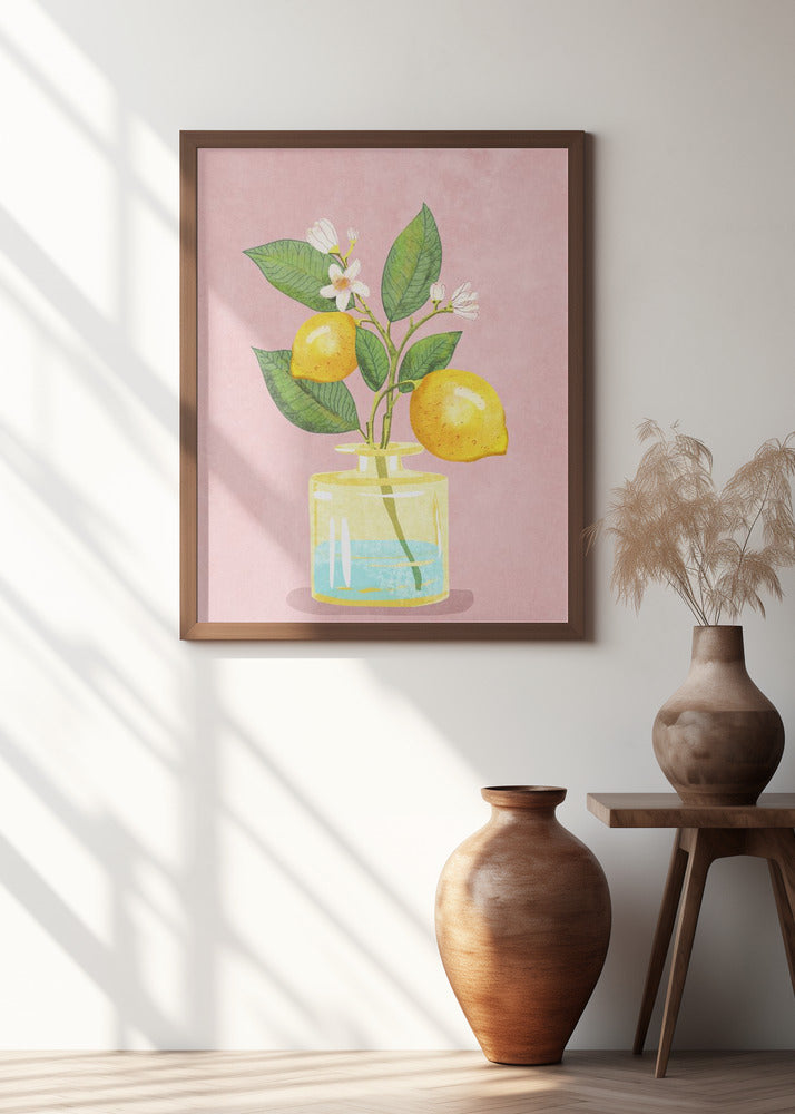 Lemon Bunch In Vase