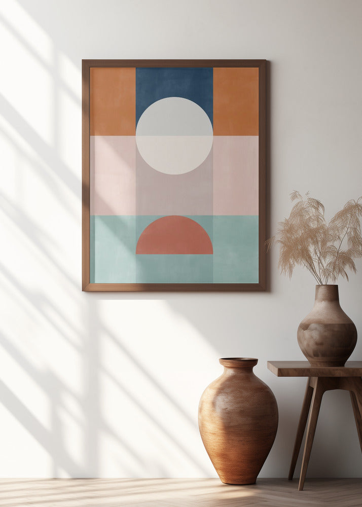 Abstract Geometric Artwork With Earthy Tones