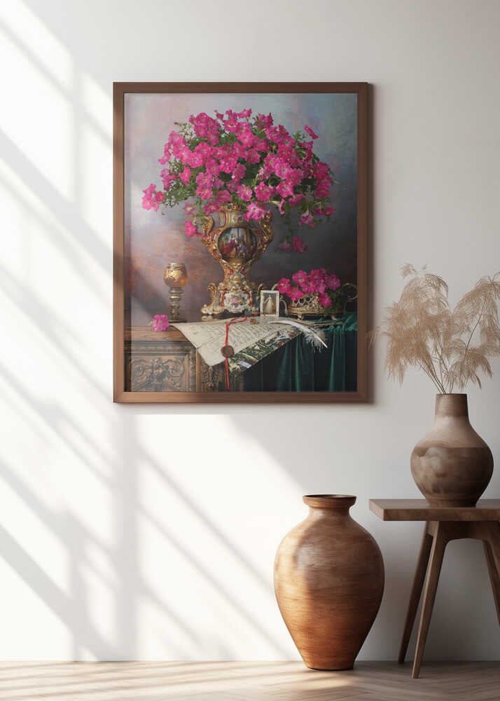 Still life with flowers in a French vase