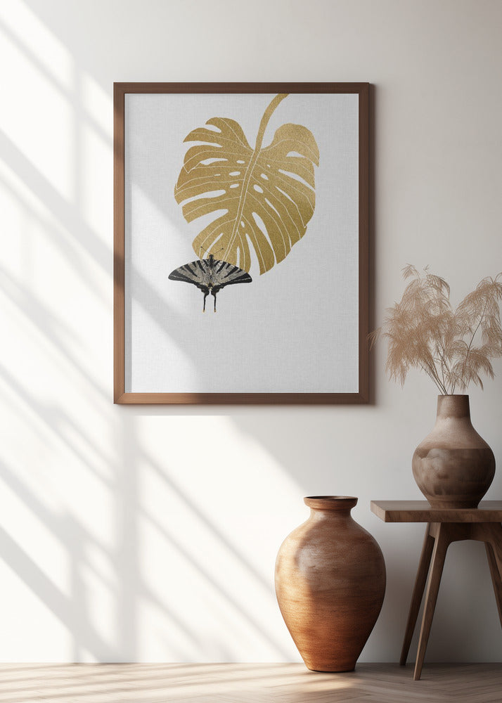 Butterfly & Monstera Leaf