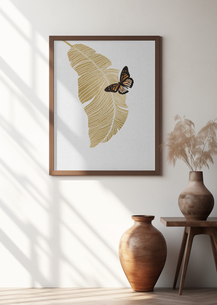 Butterfly & Palm Leaf