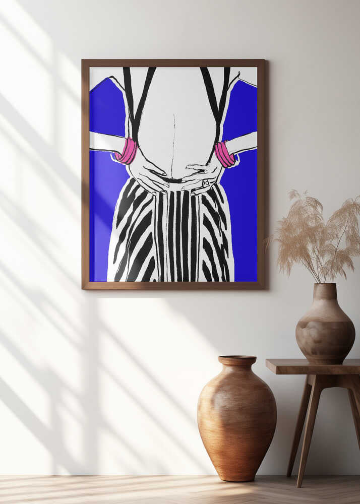 Bold Stripes, Blue Background