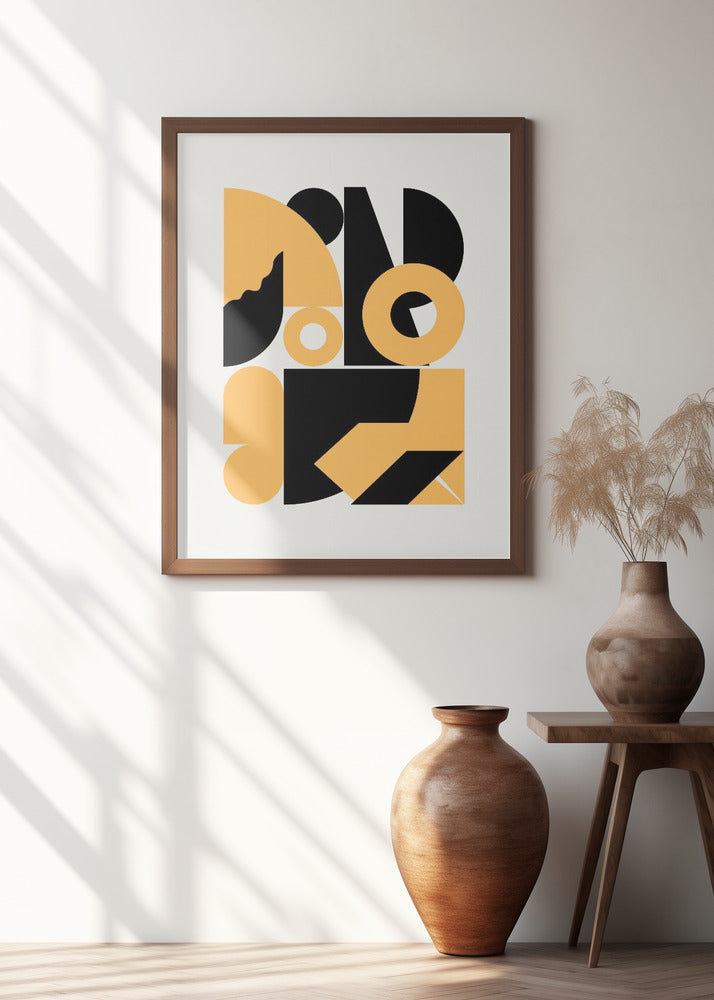 Abstract Geometrical Shapes In Yellow