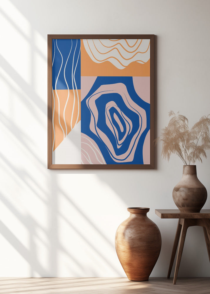 Abstract Collage In Blue and Orange