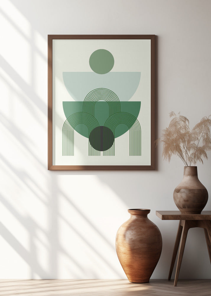 Geometric Abstract Design with Green