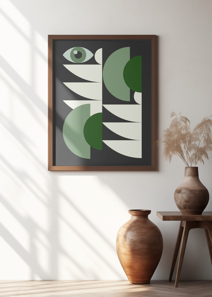 Mid Century Geometrical In Green