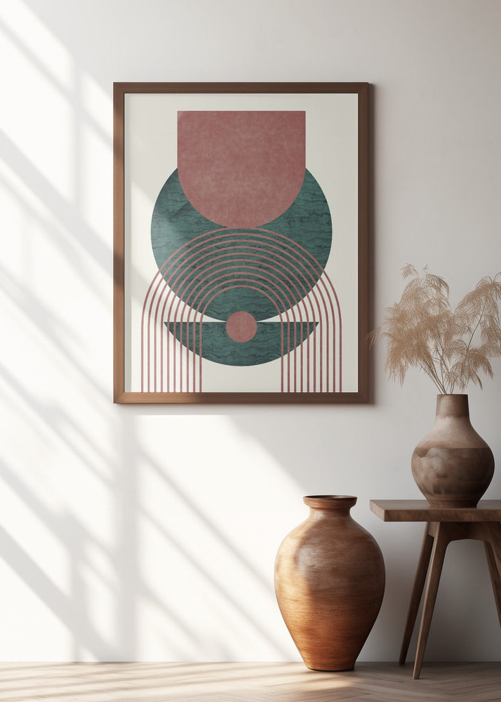 Aquamarine Marble Geometric Design