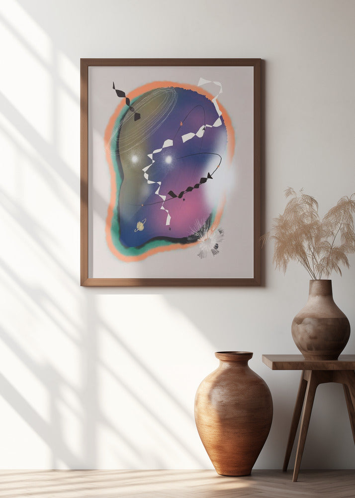 Cosmic Themes with Swirling Lines