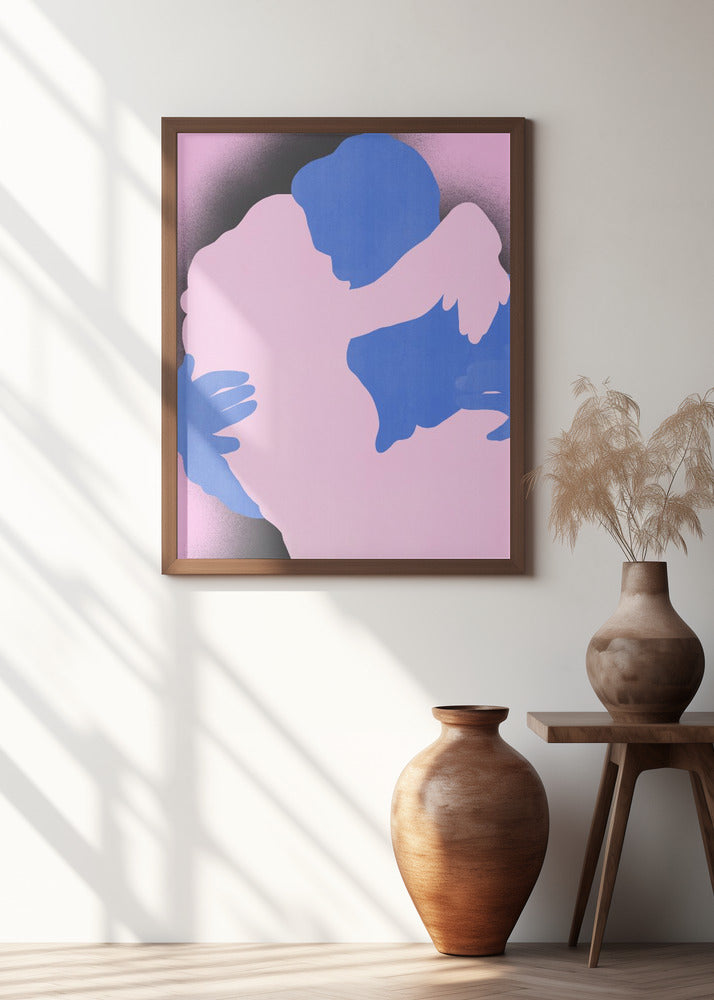 Two Abstract Figures in an Embrace