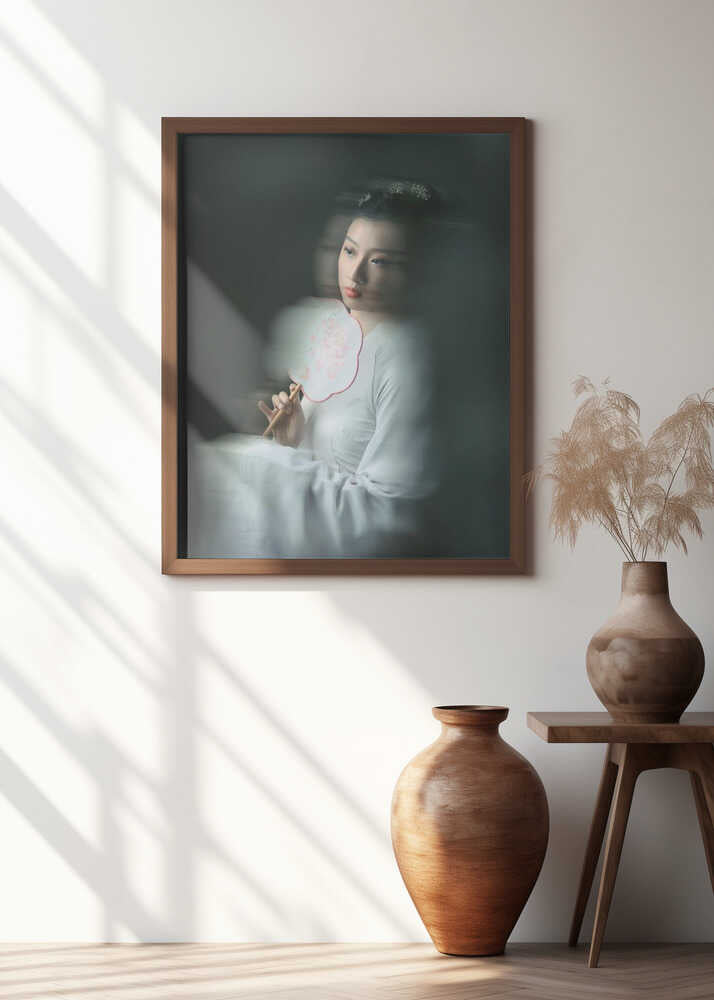 Ancient Chinese Girl with a Round Silk Fan