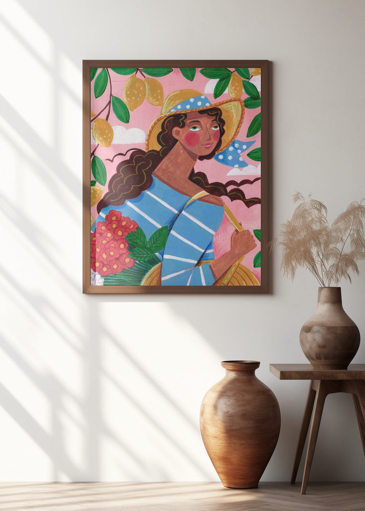 Portrait woman in Amalfi coast Italy