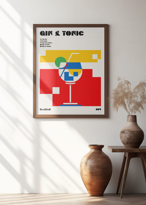 Art Prints of Gin & Tonic Bauhaus Cocktail