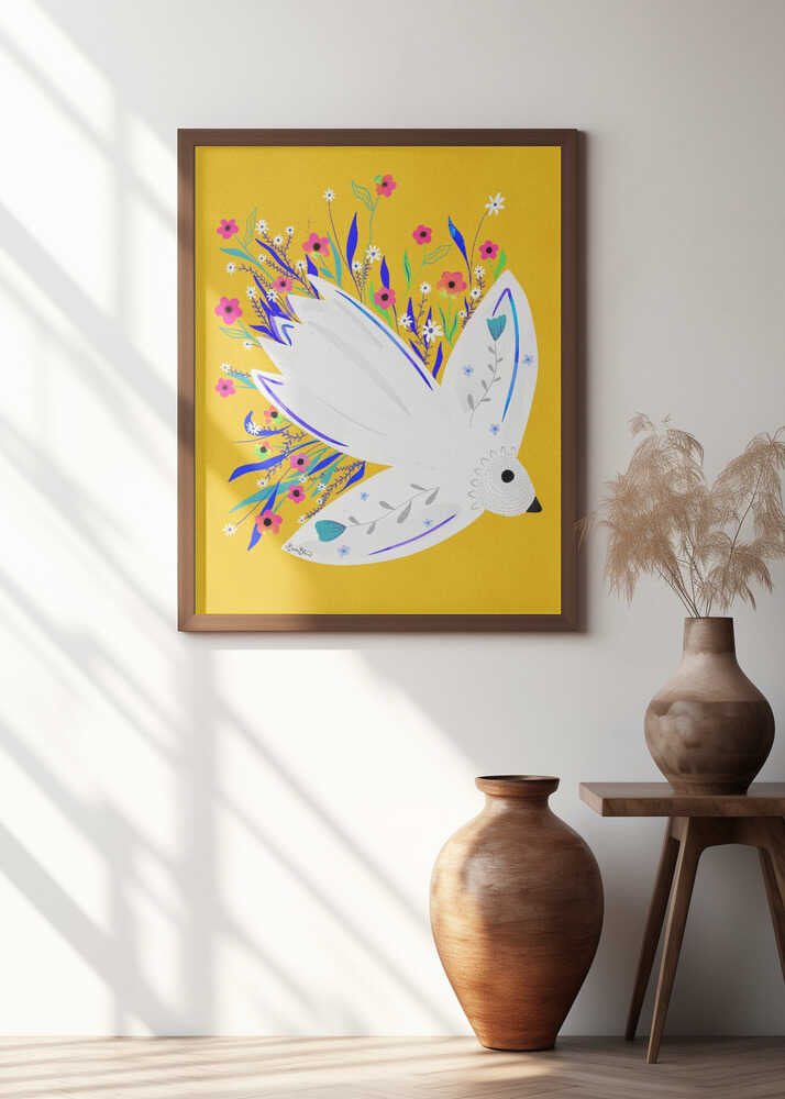 Bird in Flowers illustration