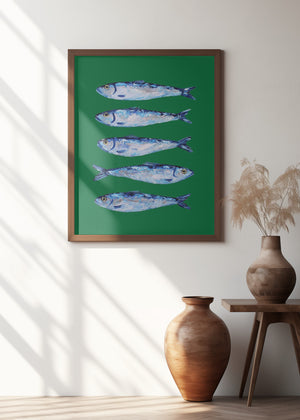 Art Prints of Sardines Forest Green