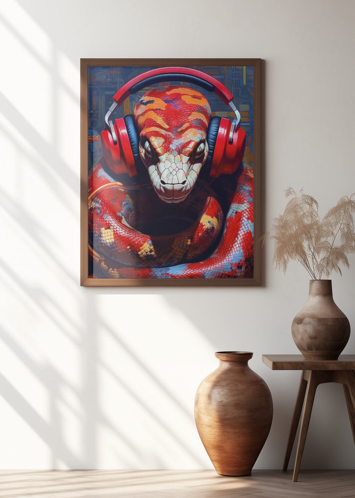 Snake With Headphones animal