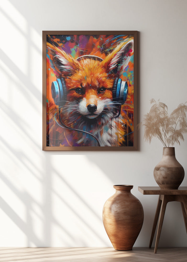 Fox With Headphones animal